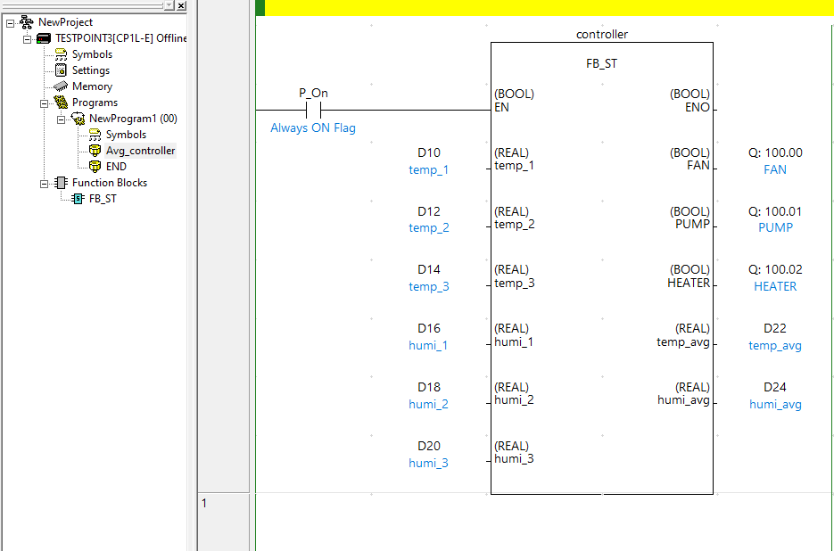FBD controller in CX-Programmer