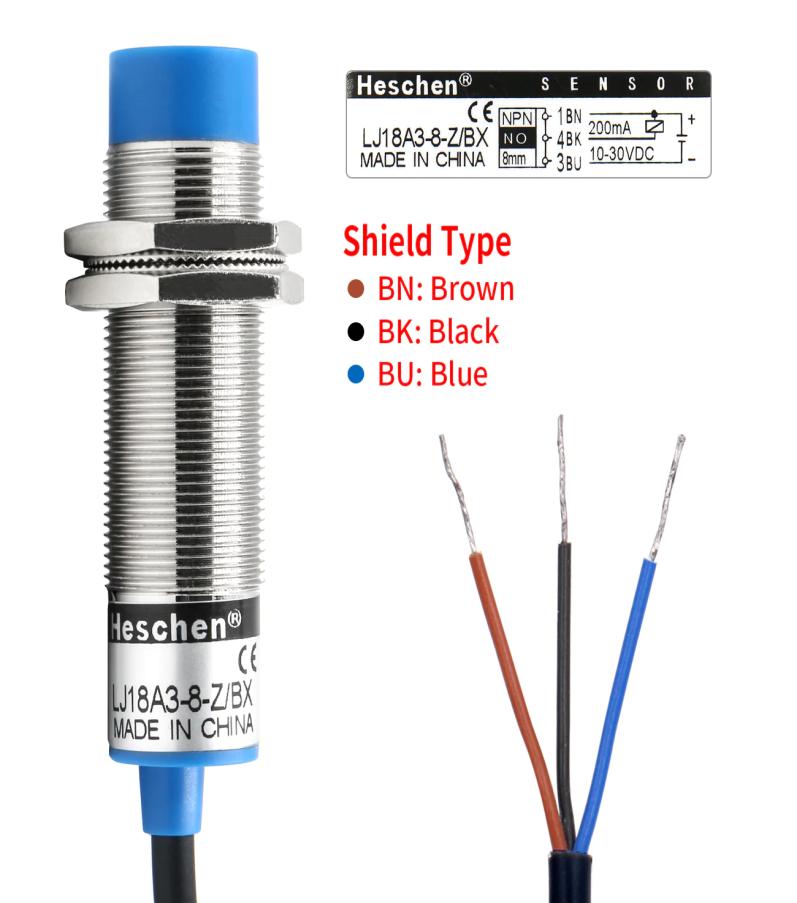 LJ18A3-8-Z/BX Inductive Proximity Sensor with cable colors