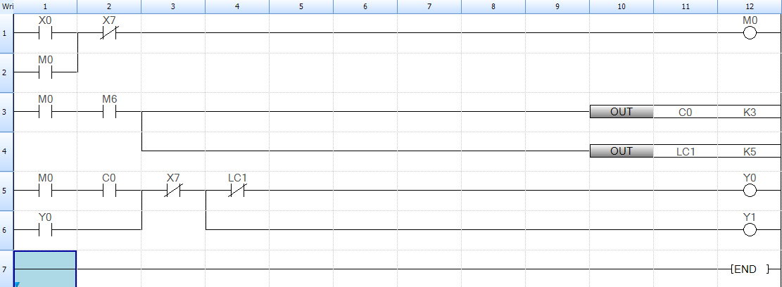 Counter ladder example in GX Works3