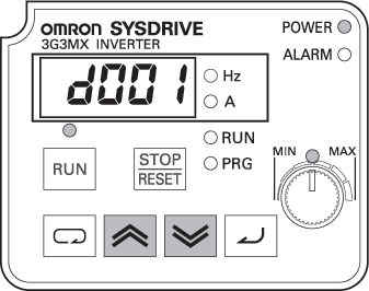Omron 3G3MX Inverter front panel