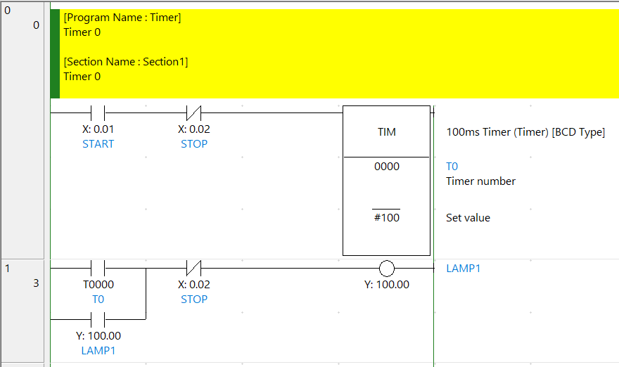 Omron TIM instruction example
