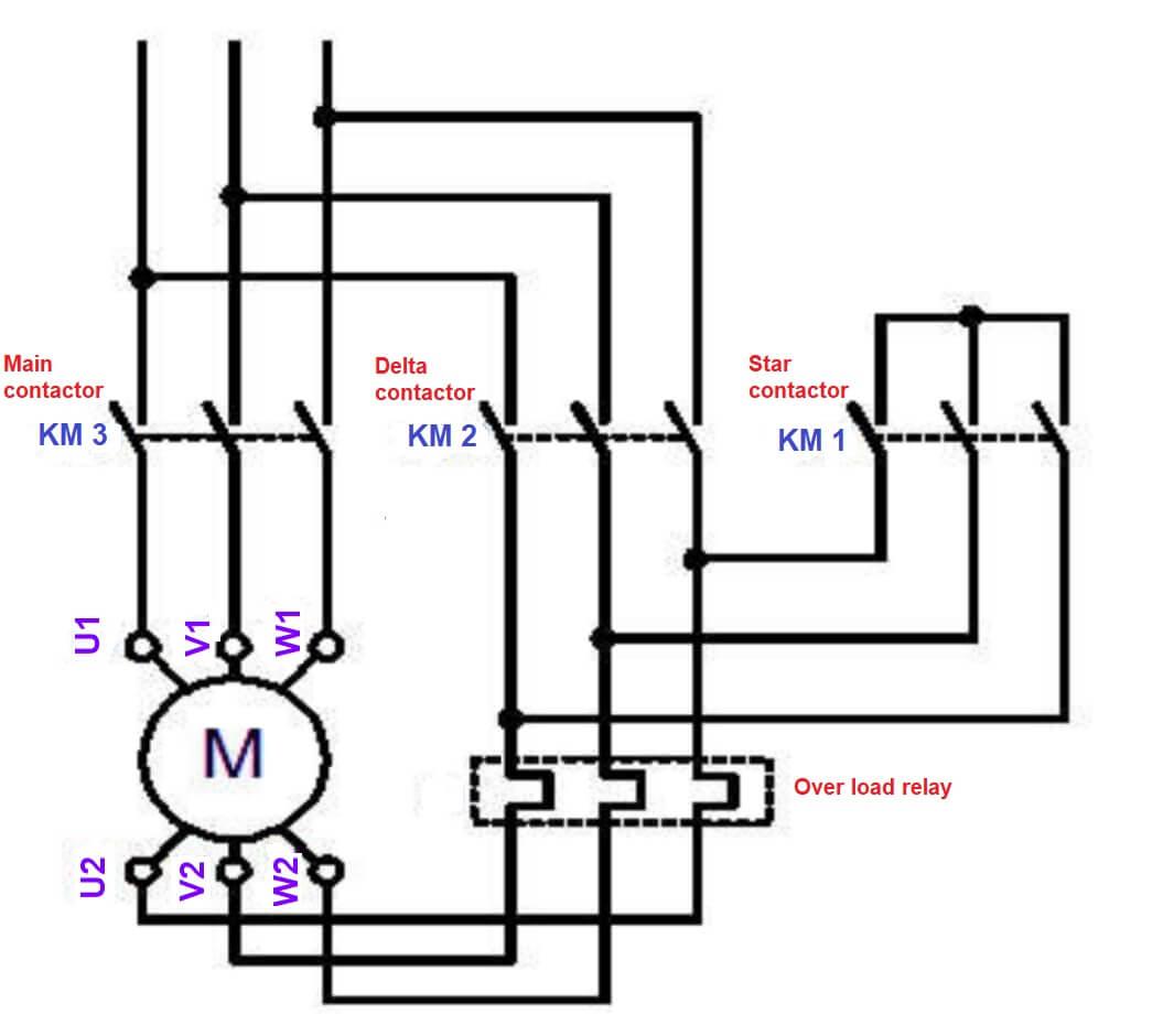 Star-Delta motor power circuit