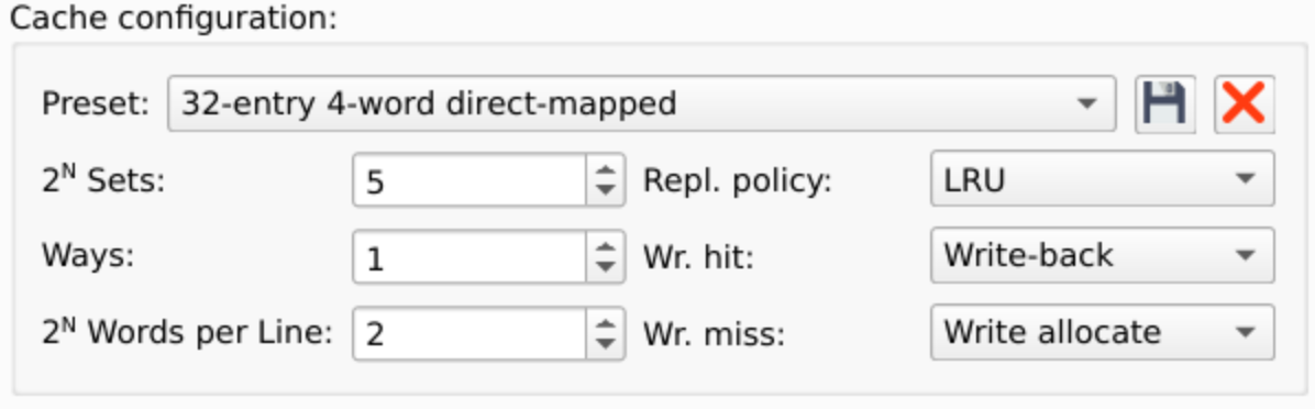 Cache configuration